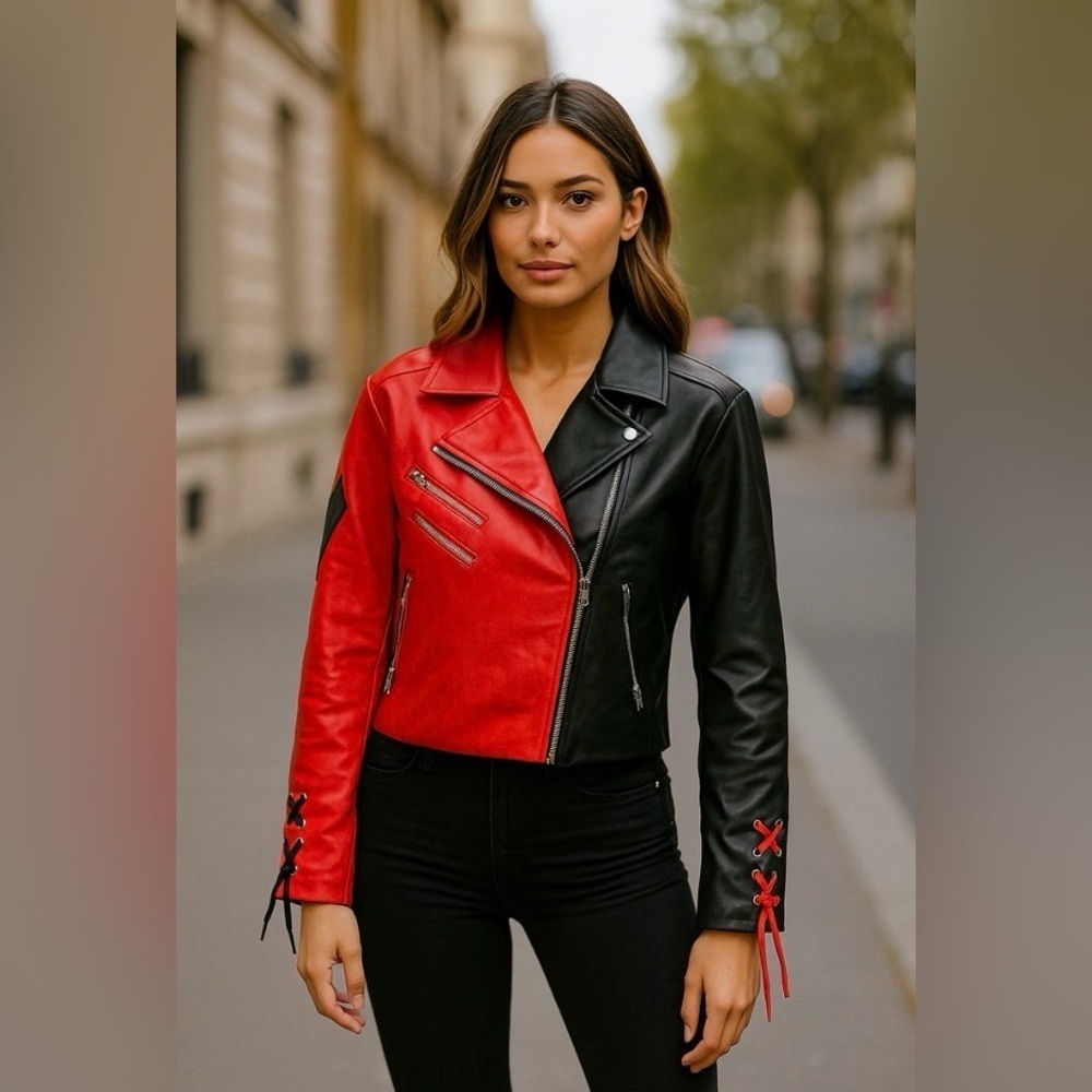 DC comic Harley Quinn Biker Jacket